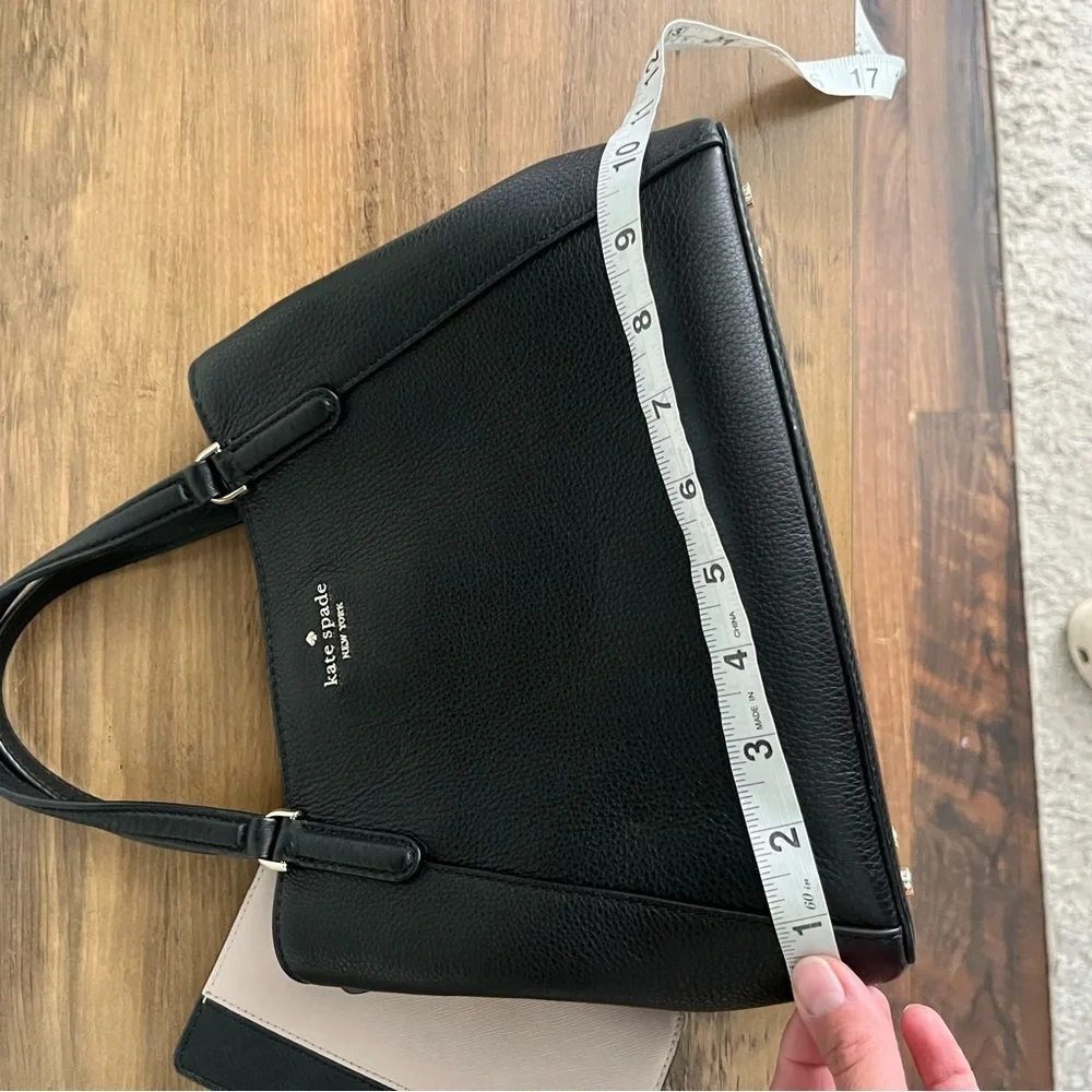 Kate Spade Medium Triple Compartment Satchel Jackson Black With Wallet